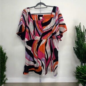 Venezia Women’s Colorful Lightweight Cotton Wide Sleeve Tunic Plus Size 22/24